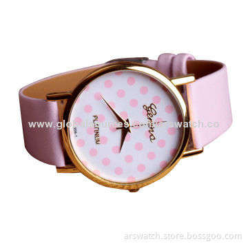 Pink beautiful watch for ladies, sport analog watches for girls